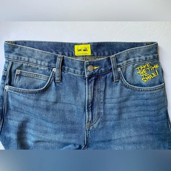 Lee X Smiley men’s Mick comfort tapered jeans size 29x31 In Blue - Picture 10 of 12